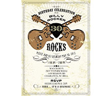 Vintage Rock Star Birthday Party Printable Invitation